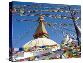 Boudhanath Stupa and Prayer Flags, Kathmandu, Nepal.-Ethan Welty-Stretched Canvas