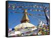 Boudhanath Stupa and Prayer Flags, Kathmandu, Nepal.-Ethan Welty-Framed Stretched Canvas