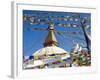 Boudhanath Stupa and Prayer Flags, Kathmandu, Nepal.-Ethan Welty-Framed Photographic Print