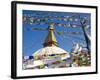 Boudhanath Stupa and Prayer Flags, Kathmandu, Nepal.-Ethan Welty-Framed Photographic Print