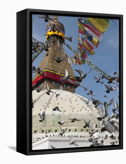 Boudhnath Stupa, One of the Holiest Buddhist Sites in Kathmandu, Nepal, Asia-Eitan Simanor-Framed Stretched Canvas