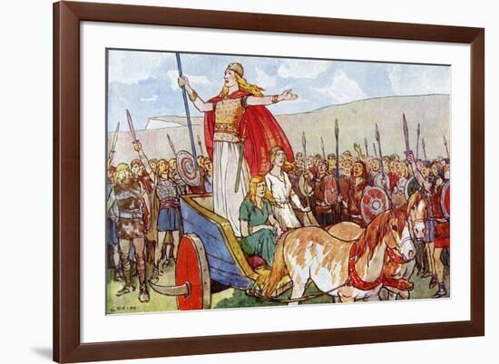 Boudicca with Her Two Daughters-George Morrow-Framed Art Print