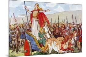 Boudicca with Her Two Daughters-George Morrow-Mounted Art Print