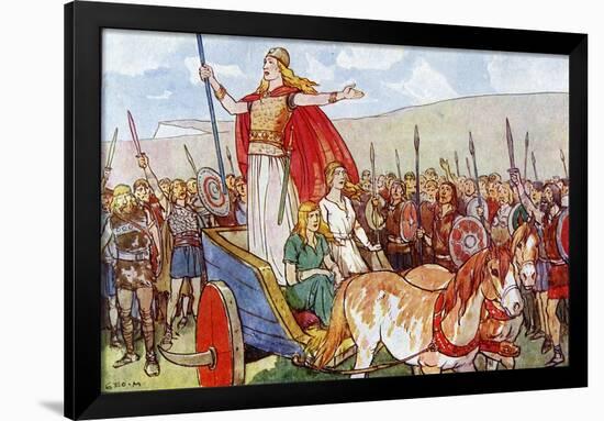 Boudicca with Her Two Daughters-George Morrow-Framed Art Print