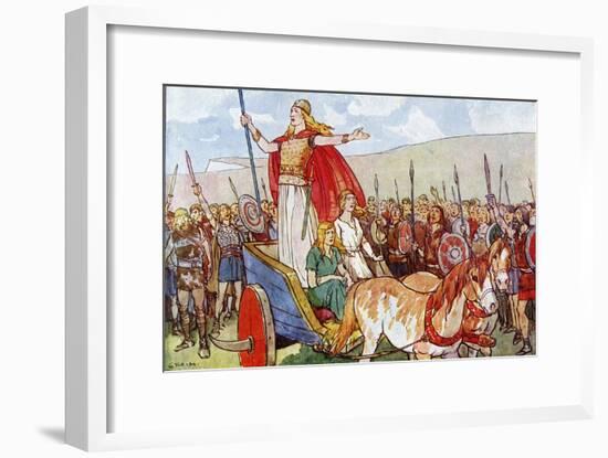 Boudicca with Her Two Daughters-George Morrow-Framed Art Print