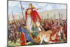 Boudicca with Her Two Daughters-George Morrow-Mounted Art Print