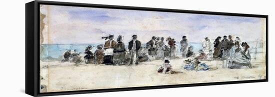 Boudin: Beach Scene, 1869-Eugène Boudin-Framed Stretched Canvas