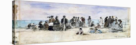 Boudin: Beach Scene, 1869-Eugène Boudin-Stretched Canvas