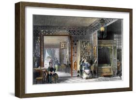 Boudoir and bedchamber of a lady of rank, China, 1843-Thomas Allom-Framed Giclee Print