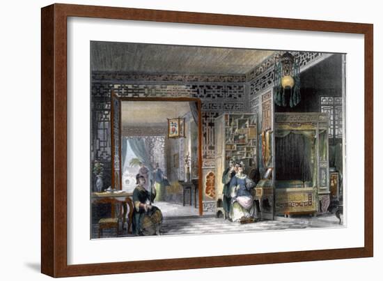 Boudoir and bedchamber of a lady of rank, China, 1843-Thomas Allom-Framed Giclee Print