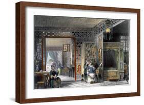 Boudoir and bedchamber of a lady of rank, China, 1843-Thomas Allom-Framed Giclee Print