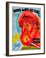 Boudu Saved From Drowning, (aka Boudu Sauve des Eaux), Michel Simon, French poster art, 1932-null-Framed Art Print