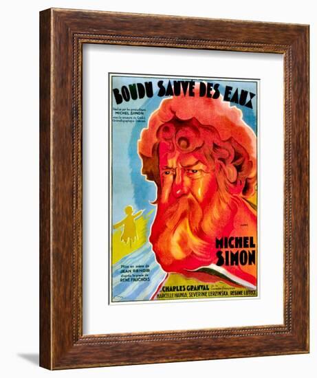 Boudu Saved From Drowning, (aka Boudu Sauve des Eaux), Michel Simon, French poster art, 1932-null-Framed Art Print