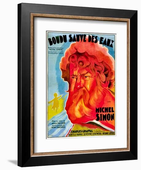 Boudu Saved From Drowning, (aka Boudu Sauve des Eaux), Michel Simon, French poster art, 1932-null-Framed Art Print