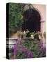 Bougainvillea and Geranium Pots on Wall in Courtyard, San Miguel De Allende, Mexico-Nancy Rotenberg-Stretched Canvas