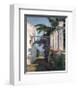 Bougainvillea and Palm Trees-Poch Romeu-Framed Giclee Print