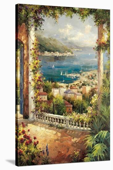 Bougainvillea Archway-Peter Bell-Stretched Canvas