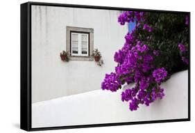 Bougainvillea Blooming in the Town of Obidos, Portugal-Julie Eggers-Framed Stretched Canvas