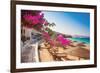 Bougainvillea & Mediterranean-null-Framed Art Print