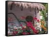 Bougenvilla Blooms Underneath a Thatch Roof, Puerto Vallarta, Mexico-Merrill Images-Framed Stretched Canvas