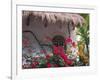 Bougenvilla Blooms Underneath a Thatch Roof, Puerto Vallarta, Mexico-Merrill Images-Framed Photographic Print