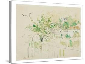 Bougival, 1884 (W/C & Pencil on Paper)-Berthe Morisot-Stretched Canvas