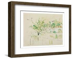 Bougival, 1884 (W/C & Pencil on Paper)-Berthe Morisot-Framed Giclee Print