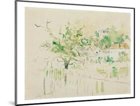 Bougival, 1884 (W/C & Pencil on Paper)-Berthe Morisot-Mounted Giclee Print