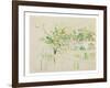 Bougival, 1884 (W/C & Pencil on Paper)-Berthe Morisot-Framed Giclee Print