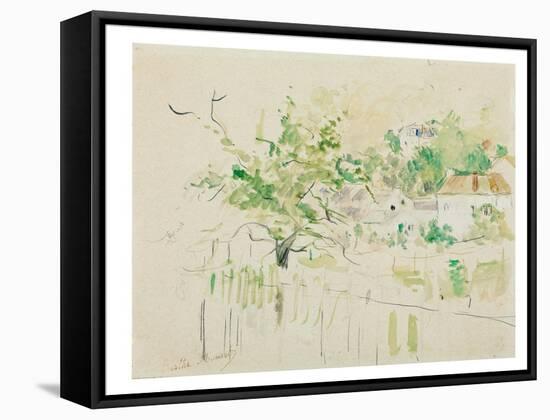 Bougival, 1884 (W/C & Pencil on Paper)-Berthe Morisot-Framed Stretched Canvas