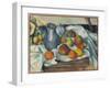 Bouilloire Et Fruits, 1888-90 (Oil on Canvas)-Paul Cezanne-Framed Giclee Print