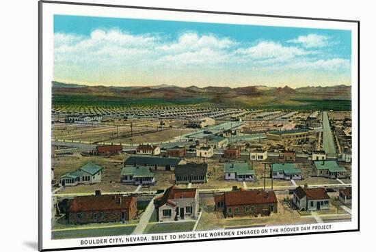 Boulder City, Nevada, Panoramic View of the Town for the Hoover Dam Workers-Lantern Press-Mounted Art Print