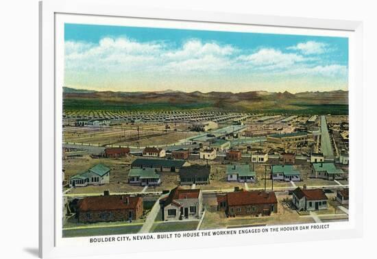 Boulder City, Nevada, Panoramic View of the Town for the Hoover Dam Workers-Lantern Press-Framed Art Print