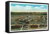 Boulder City, Nevada, Panoramic View of the Town for the Hoover Dam Workers-Lantern Press-Framed Stretched Canvas