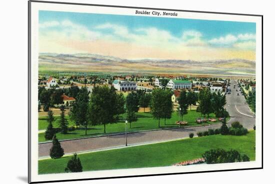 Boulder City, Nevada, Panoramic View of the Town-Lantern Press-Mounted Art Print