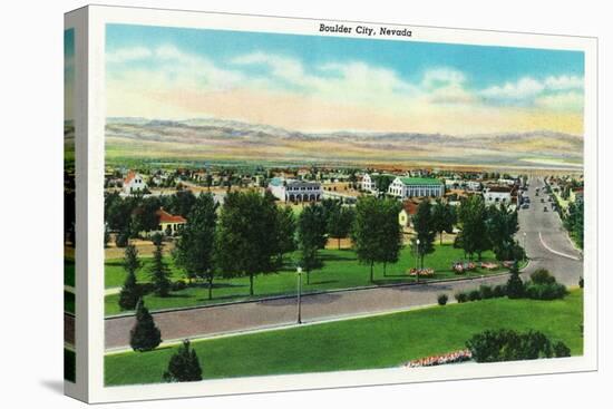 Boulder City, Nevada, Panoramic View of the Town-Lantern Press-Stretched Canvas