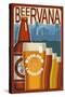 Boulder, Colorado - Beervana Vintage Sign-Lantern Press-Stretched Canvas