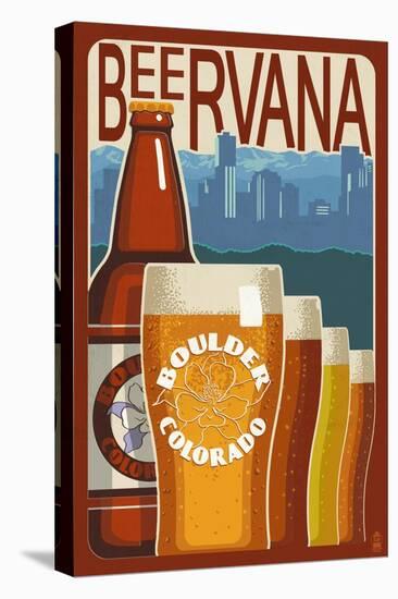 Boulder, Colorado - Beervana Vintage Sign-Lantern Press-Stretched Canvas