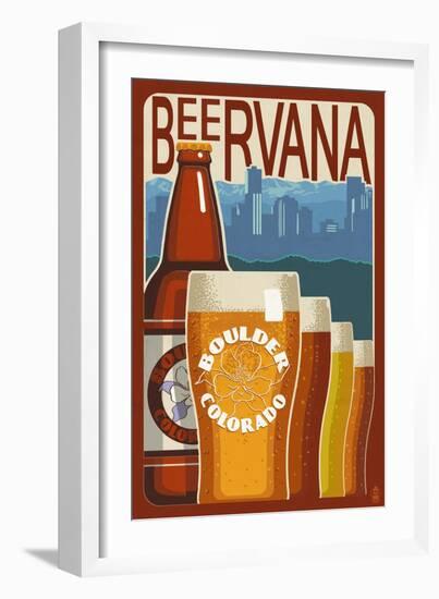 Boulder, Colorado - Beervana Vintage Sign-Lantern Press-Framed Art Print