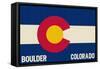 Boulder, Colorado - Colorado State Flag-Lantern Press-Framed Stretched Canvas