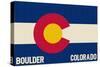 Boulder, Colorado - Colorado State Flag-Lantern Press-Stretched Canvas