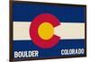 Boulder, Colorado - Colorado State Flag-Lantern Press-Framed Art Print