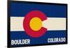 Boulder, Colorado - Colorado State Flag-Lantern Press-Framed Art Print