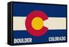 Boulder, Colorado - Colorado State Flag-Lantern Press-Framed Stretched Canvas