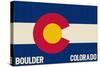 Boulder, Colorado - Colorado State Flag-Lantern Press-Stretched Canvas