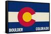 Boulder, Colorado - Colorado State Flag-Lantern Press-Framed Stretched Canvas