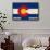 Boulder, Colorado - Colorado State Flag-Lantern Press-Framed Stretched Canvas displayed on a wall