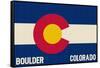 Boulder, Colorado - Colorado State Flag-Lantern Press-Framed Stretched Canvas