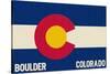 Boulder, Colorado - Colorado State Flag-Lantern Press-Stretched Canvas