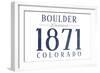 Boulder, Colorado - Established Date (Blue)-Lantern Press-Framed Art Print